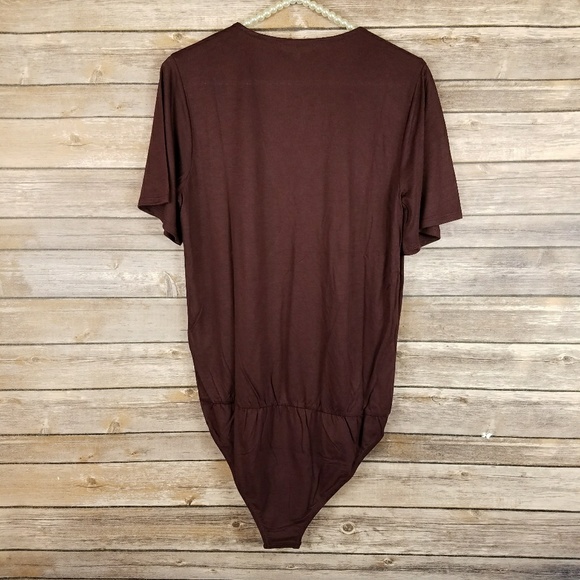 NWT Madewell maroon wrap style bodysuit - Picture 2 of 5